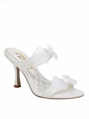 NWOB Sam Edelman Jasmine 2 Double Strap Heel Mules White Size 6.5M
